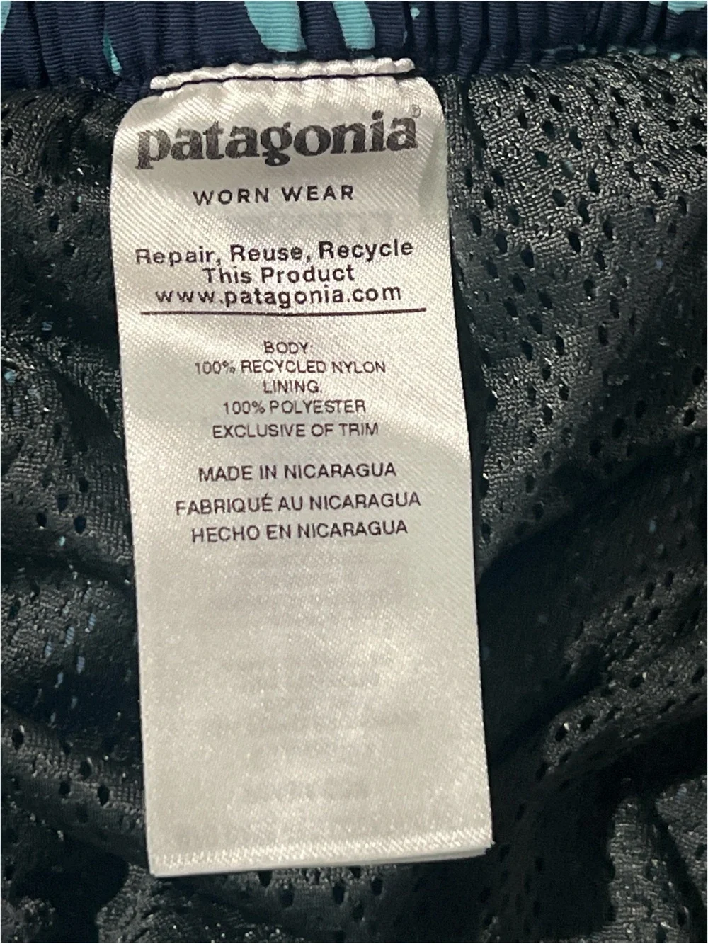 Patagonia Baggie’s 6” Shorts Men’s Medium Blue Pattern Swim Trunks